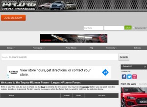 How toyota-4runner.org looks like on a tablet such as an iPad.