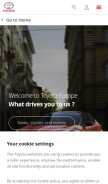 How toyota-europe.com looks like on a mobile device such as an iPhone.
