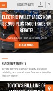 How toyotaforklift.com looks like on a mobile device such as an iPhone.