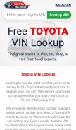 How toyotavinlookup.com looks like on a mobile device such as an iPhone.