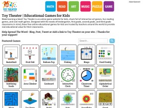 How toytheater.com looks like on a tablet such as an iPad.