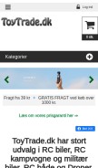How toytrade.dk looks like on a mobile device such as an iPhone.