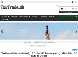 How toytrade.dk looks like on a tablet such as an iPad.