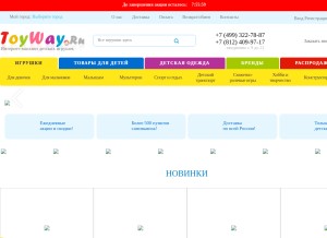 How toyway.ru looks like on a tablet such as an iPad.