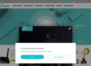 How tp-link.com looks like on a tablet such as an iPad.