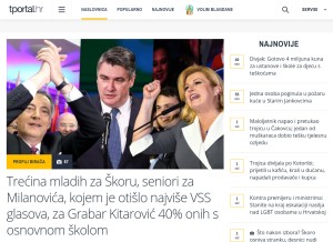 How tportal.hr looks like on a tablet such as an iPad.