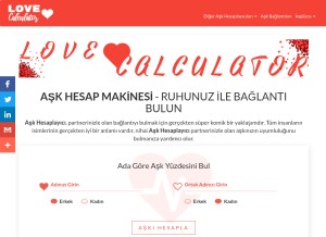 How tr.love-calculator.site looks like on a tablet such as an iPad.