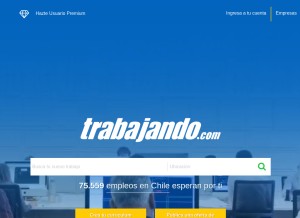 How trabajando.cl looks like on a tablet such as an iPad.