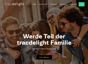 How tracdelight.com looks like on a tablet such as an iPad.
