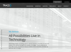 How trace3.com looks like on a tablet such as an iPad.