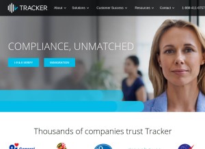 How trackercorp.com looks like on a tablet such as an iPad.