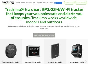 How trackimo.com looks like on a tablet such as an iPad.