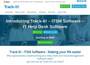 How trackit.com looks like on a tablet such as an iPad.
