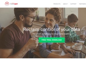 How trackoff.com looks like on a tablet such as an iPad.