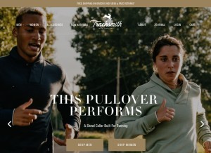 How tracksmith.com looks like on a tablet such as an iPad.