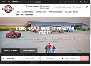 How tractorpartsasap.com looks like on a tablet such as an iPad.
