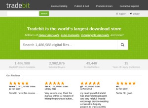 How tradebit.com looks like on a tablet such as an iPad.