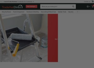 How tradehutdirect.com looks like on a tablet such as an iPad.