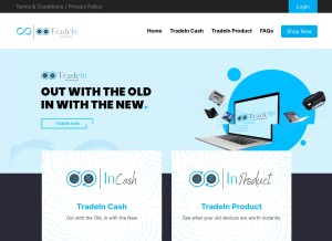 How tradein.analoguemall.com looks like on a tablet such as an iPad.