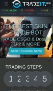 How tradeit.gg looks like on a mobile device such as an iPhone.