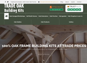 How tradeoakbuildingkits.com looks like on a tablet such as an iPad.