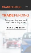 How tradepending.com looks like on a mobile device such as an iPhone.