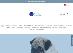 How tradepower.store looks like on a tablet such as an iPad.