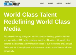 How tradepress.com looks like on a tablet such as an iPad.