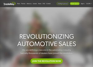 How traderev.com looks like on a tablet such as an iPad.