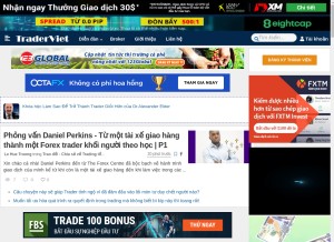 How traderviet.com looks like on a tablet such as an iPad.