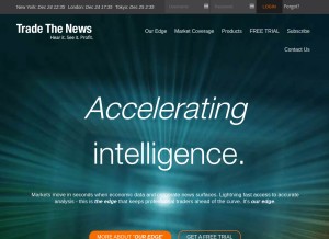 How tradethenews.com looks like on a tablet such as an iPad.