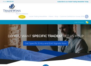 How tradewins.com looks like on a tablet such as an iPad.
