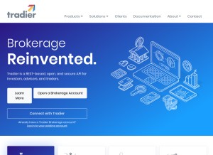 How tradier.com looks like on a tablet such as an iPad.