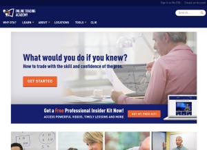 How tradingacademy.com looks like on a tablet such as an iPad.