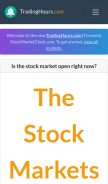 How tradinghours.com looks like on a mobile device such as an iPhone.