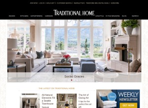 How traditionalhome.com looks like on a tablet such as an iPad.