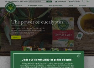 How traditionalmedicinals.com looks like on a tablet such as an iPad.