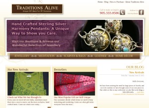 How traditionsalive.ca looks like on a tablet such as an iPad.