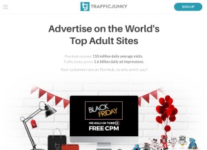 How trafficjunky.com looks like on a tablet such as an iPad.