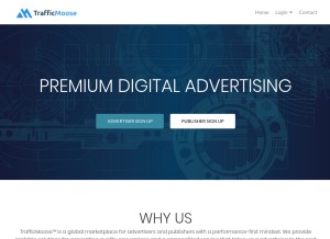 How trafficmoose.com looks like on a tablet such as an iPad.