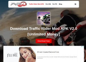 How trafficridergame.net looks like on a tablet such as an iPad.