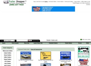 How trailershopper.com looks like on a tablet such as an iPad.