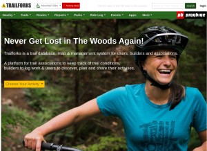 How trailforks.com looks like on a tablet such as an iPad.