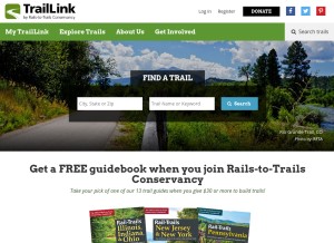 How traillink.com looks like on a tablet such as an iPad.