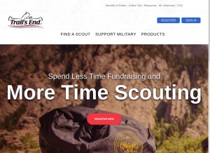How trails-end.com looks like on a tablet such as an iPad.