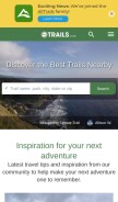 How trails.com looks like on a mobile device such as an iPhone.