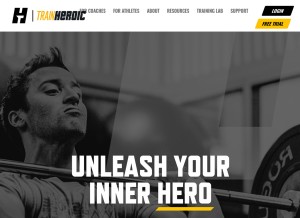 How trainheroic.com looks like on a tablet such as an iPad.