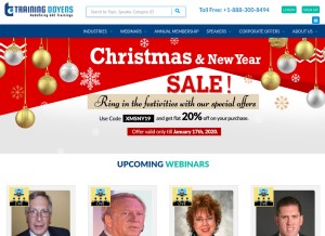 How trainingdoyens.com looks like on a tablet such as an iPad.