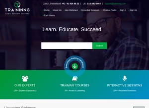 How traininng.com looks like on a tablet such as an iPad.