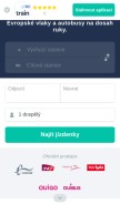 How trainline.cz looks like on a mobile device such as an iPhone.